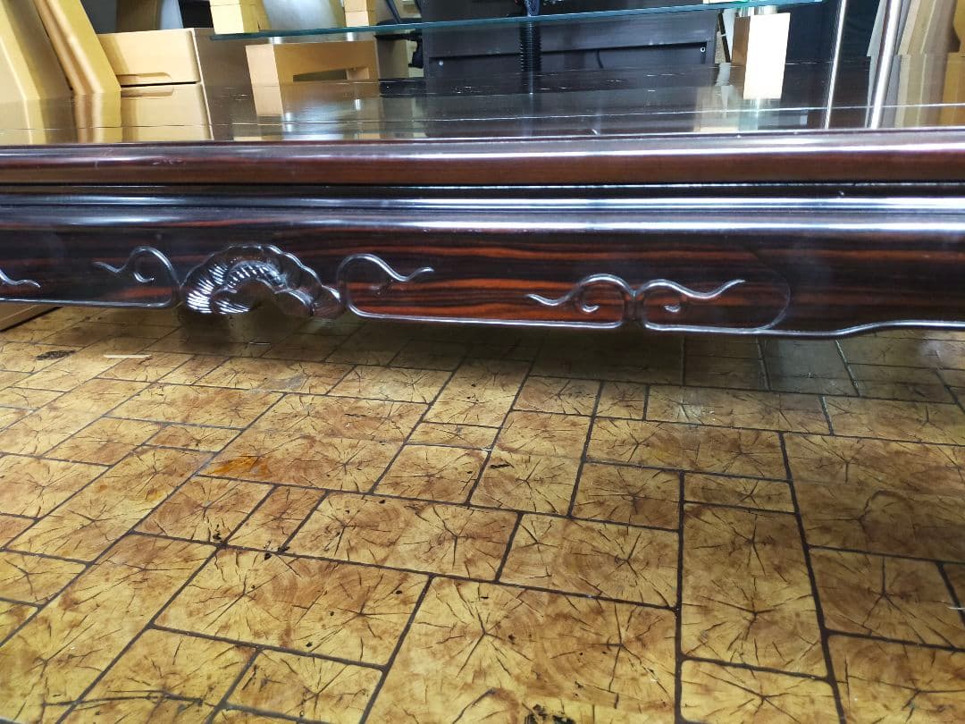 【直接引取限定】 食卓机 唐木 リビング ダイニング テーブル ロー