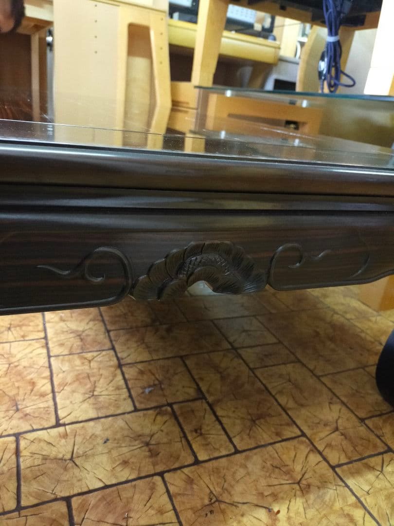 【直接引取限定】 食卓机 唐木 リビング ダイニング テーブル ロー