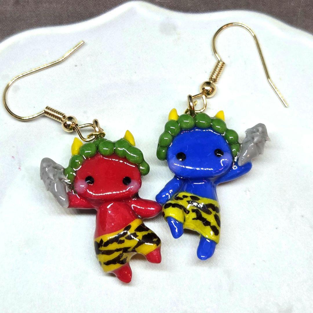 赤鬼と青鬼ピアス（振り上げ）