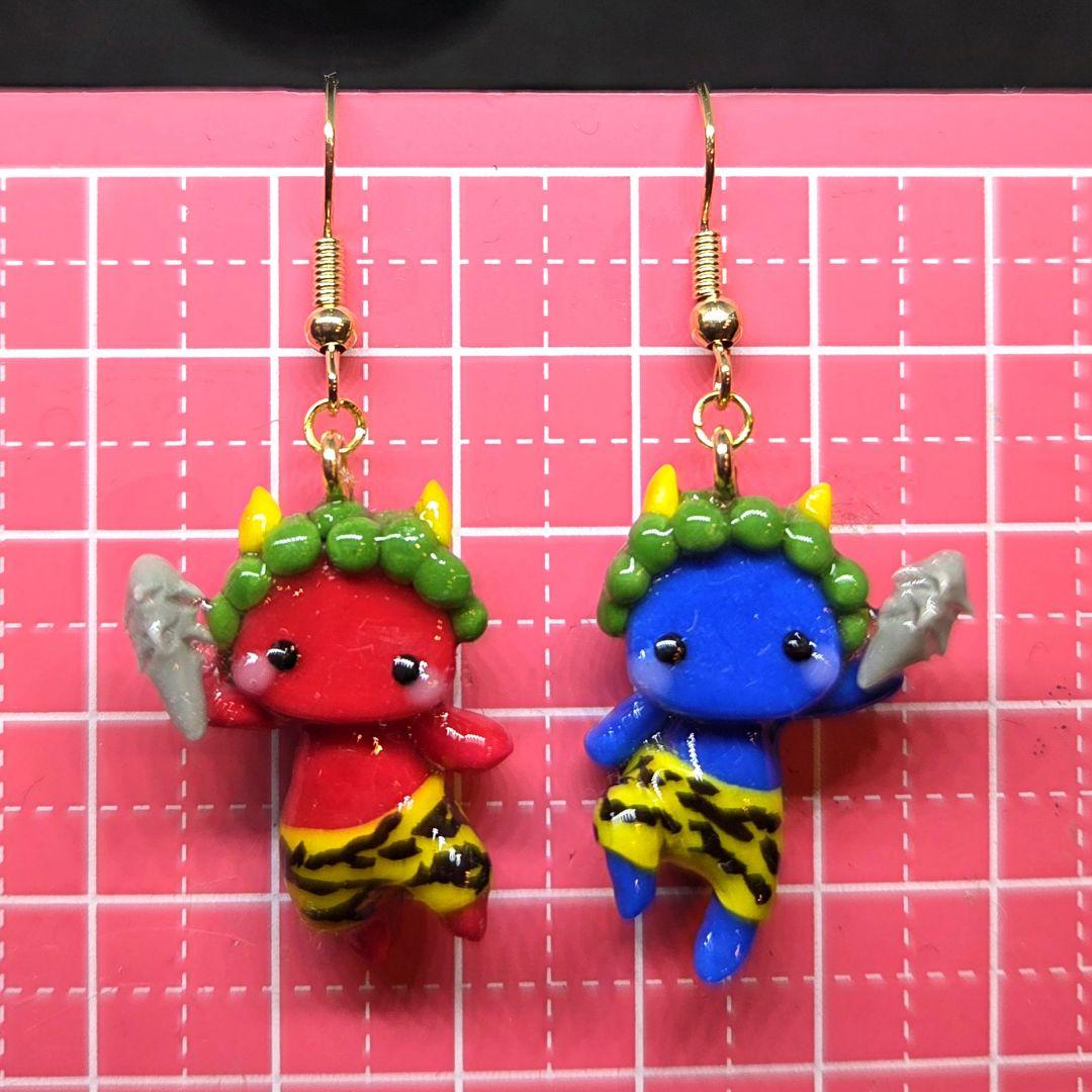 赤鬼と青鬼ピアス（振り上げ）