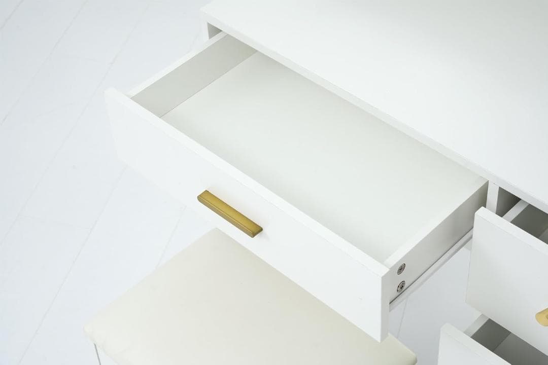 訳あり部品ドレッサー化粧台 テーブル 鏡台 LEDライト付き1713-170