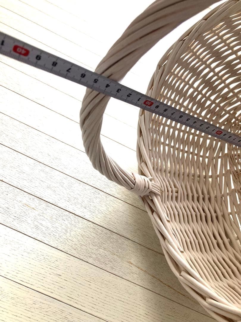 大型バスケット　かご　白　美品　未使用品　状態 良◎