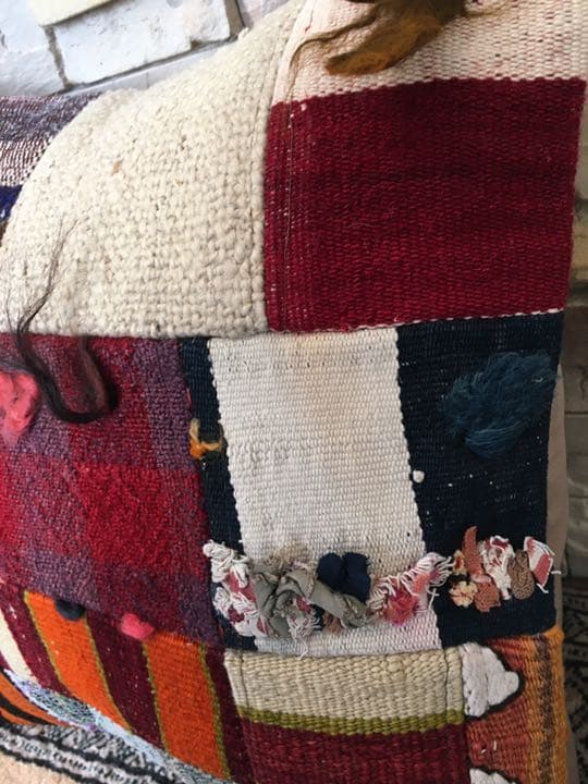 ビンテージラグ　トルコラグ　オールドキリム　クッションカバー　パッチワーク⑤