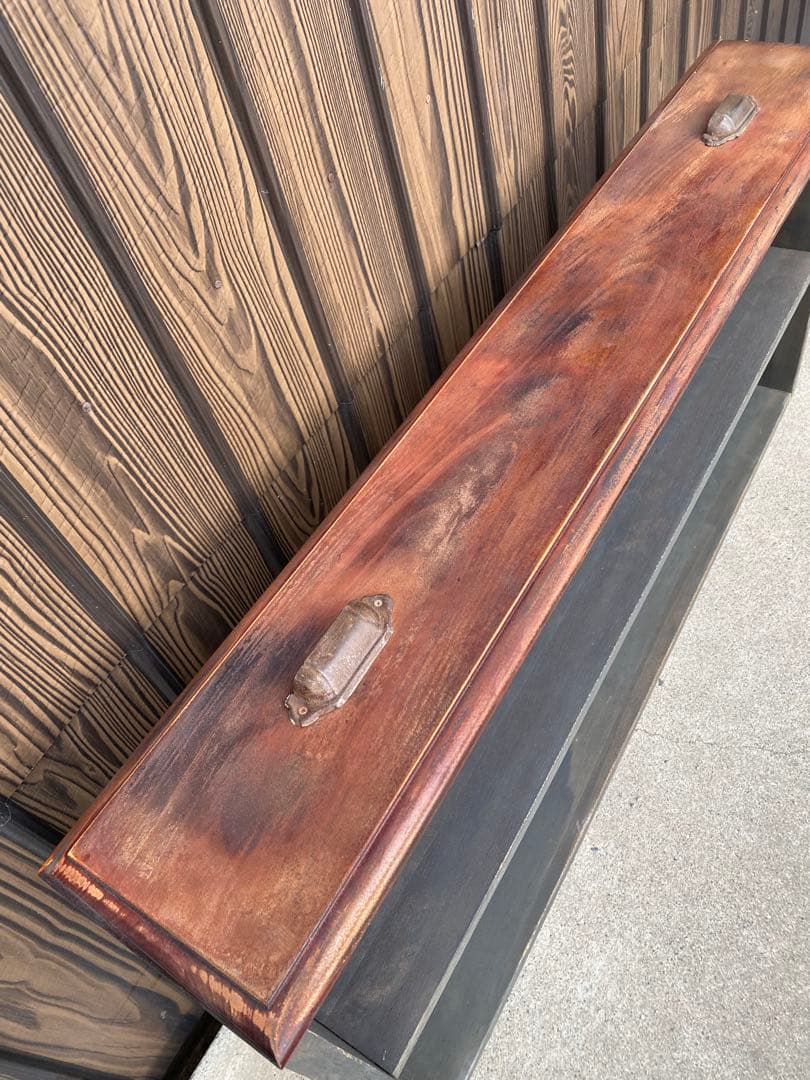 古家具　飾り棚　本棚　食器棚　カウンター キャビネット　インダストリアル　手作り