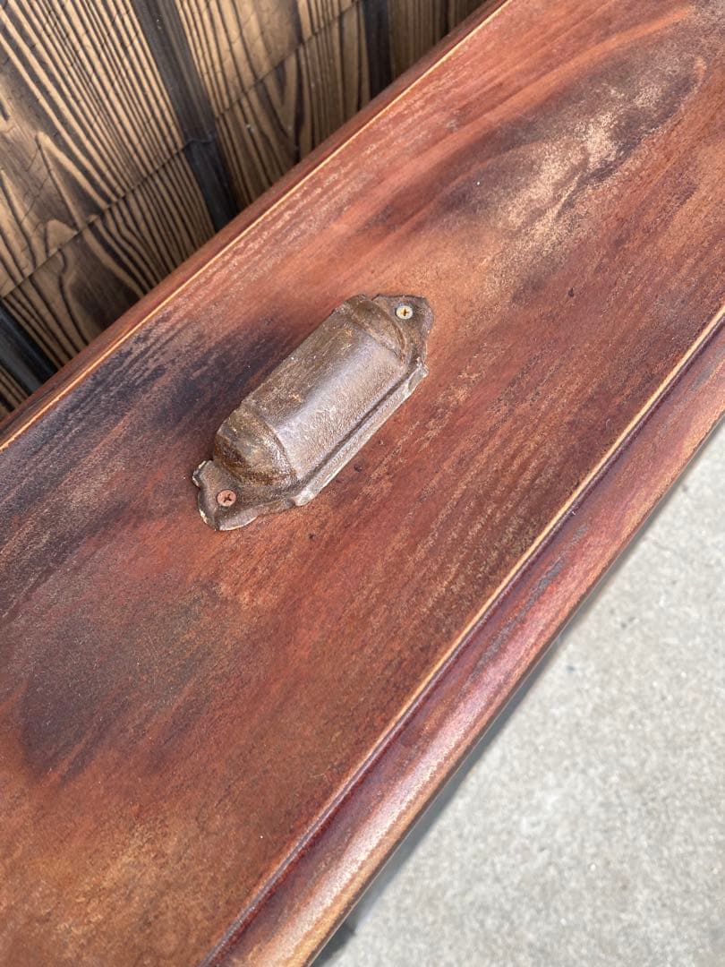 古家具　飾り棚　本棚　食器棚　カウンター キャビネット　インダストリアル　手作り