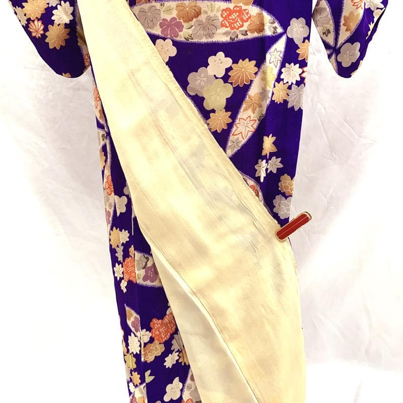 409aj73■十三参り 卒業式 アンティークジュニア着物＆袋帯■良好