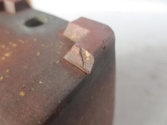 梨泥下方型　花盆　古渡　朱泥花盆　中国古鉢　高さ9.5㎝　　R7/12/18-2