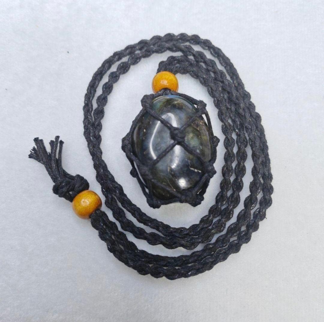 手編みネックレス 網袋