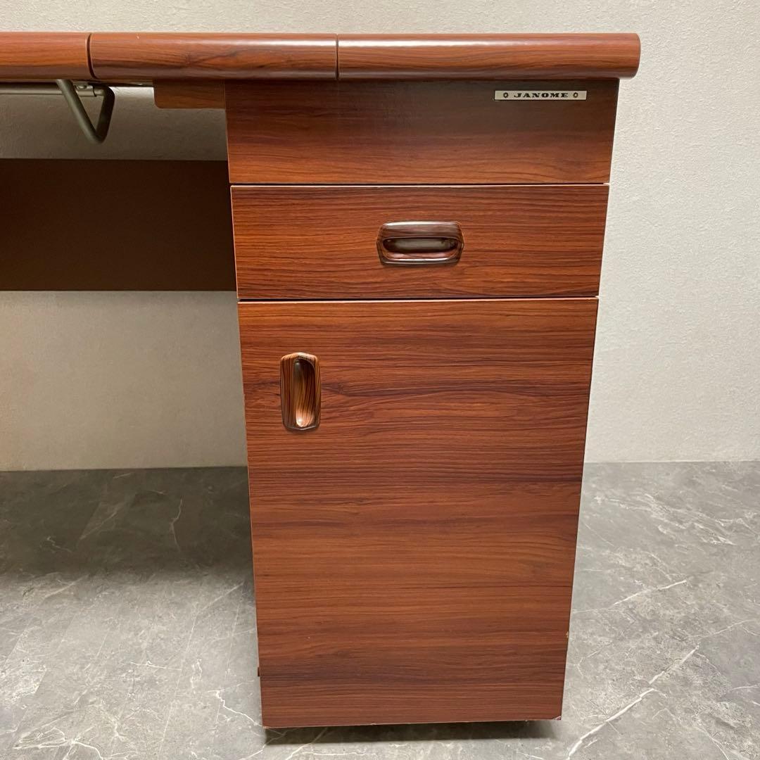 ジャノメ ハンディーキャスターデラックスCB ミシン 収納テーブル　スツール付