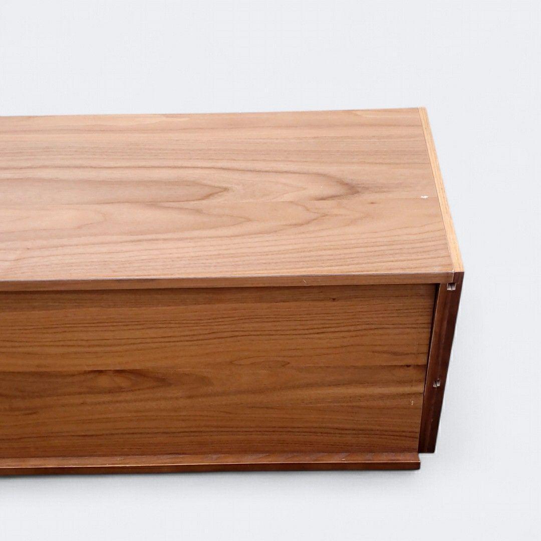 廃盤 希少 無印良品 ユニットシェルフ用 ボックス フラップ扉 ウォールナット