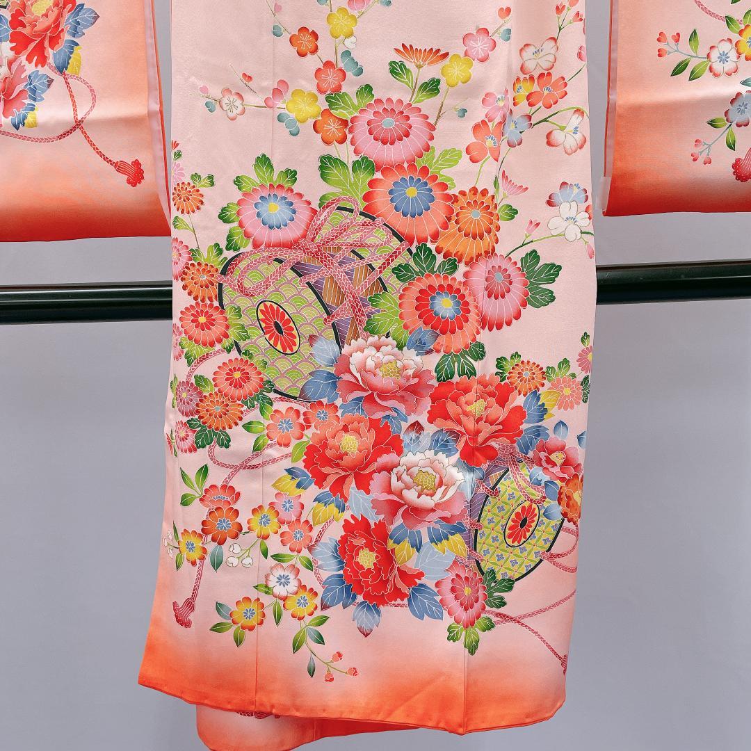 Y★4011★ 子供着物 七五三 女の子 四つ身 襦袢付き