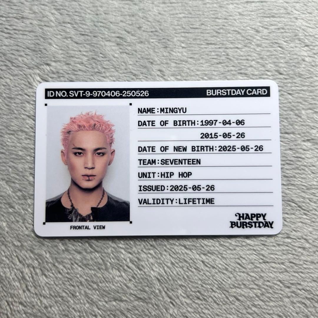 SEVENTEEN idカード トレカ ミンギュ happy burstday - メルカリ