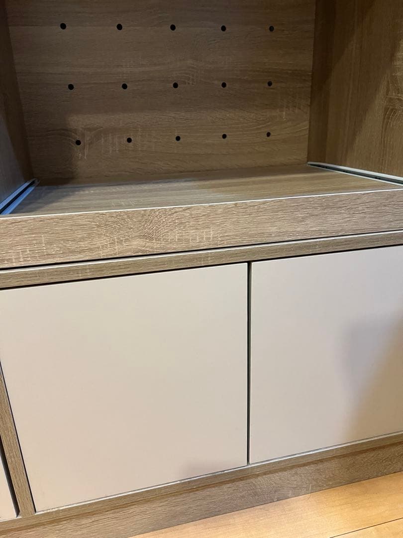 【ぴり様】食器棚 バイカラー レンジボード 幅90cm