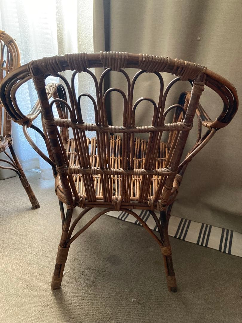 ヴィンテージ ラタン アームチェア2/2個目