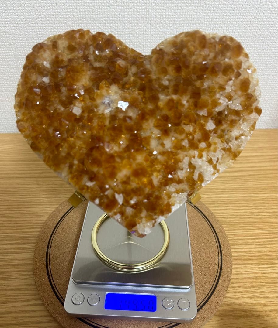 【緊急値下げ！】シトリン クラスター ハート 特大サイズ