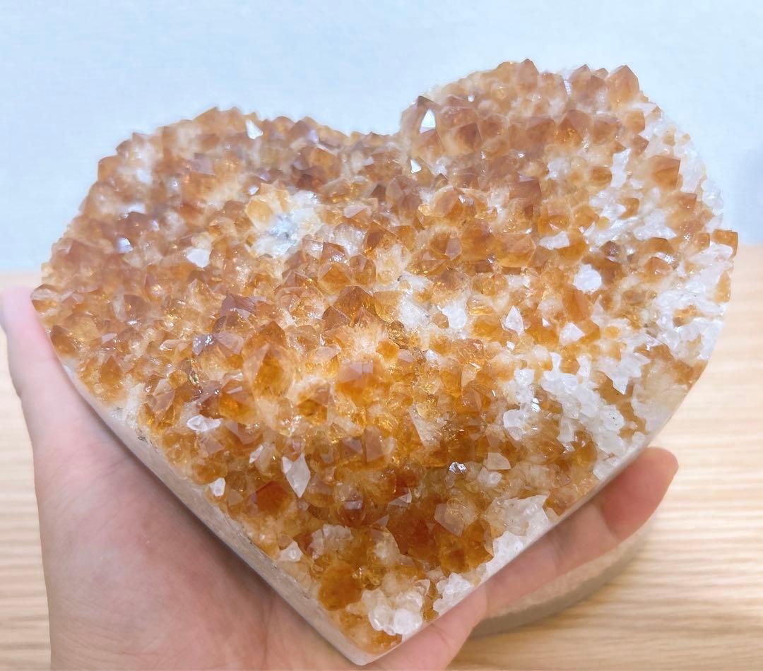 【緊急値下げ！】シトリン クラスター ハート 特大サイズ