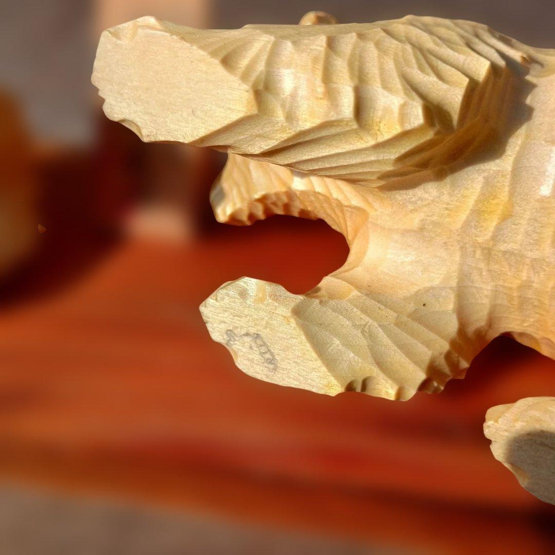 北海道 木彫熊 堀井民芸 白熊親子 vintage 木彫り 熊 民藝 民芸