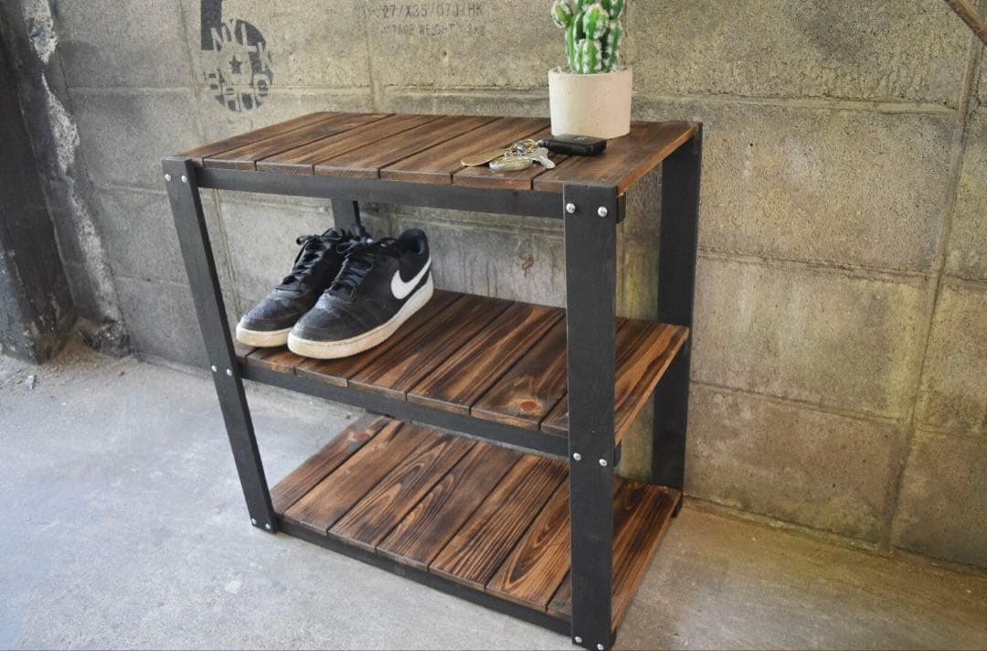 シューズラック　男前　インテリア　インダストリアル　テレビボード　靴収納 121