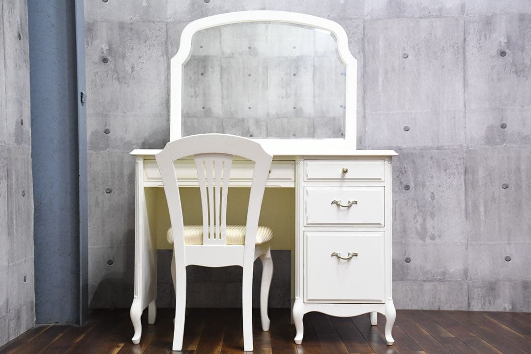 EGC42 IDC大塚家具 セリーヌ ドレッサー チェア セット 東海家具