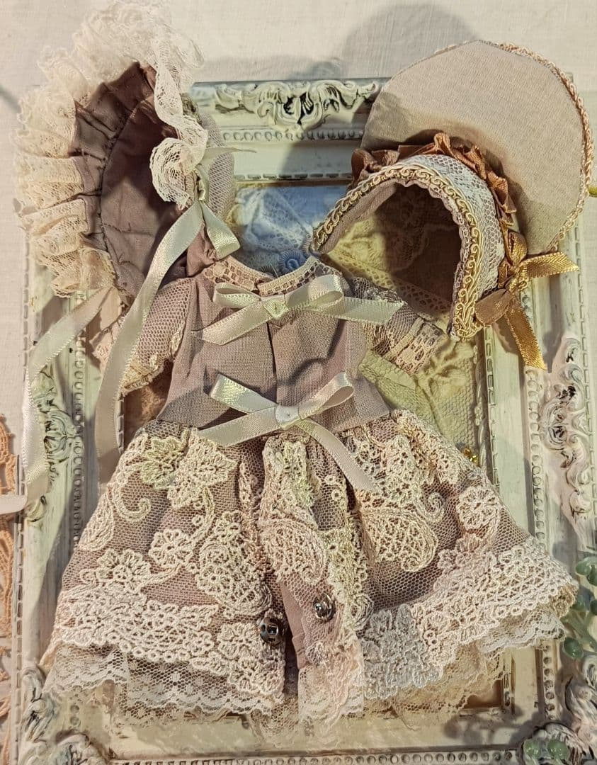 Handmade ビスクドール アウトフィット ミニョネット 約18cm前後用