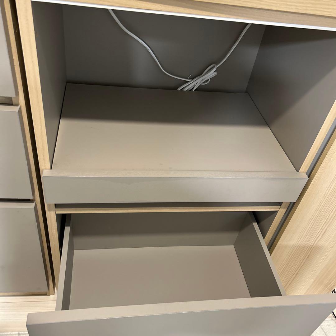 【送料込】Atom カップボード　キッチンボード＋ゴミ箱セット