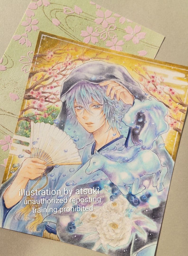 正月 馬 イラスト 手描き オリジナル 創作 原画