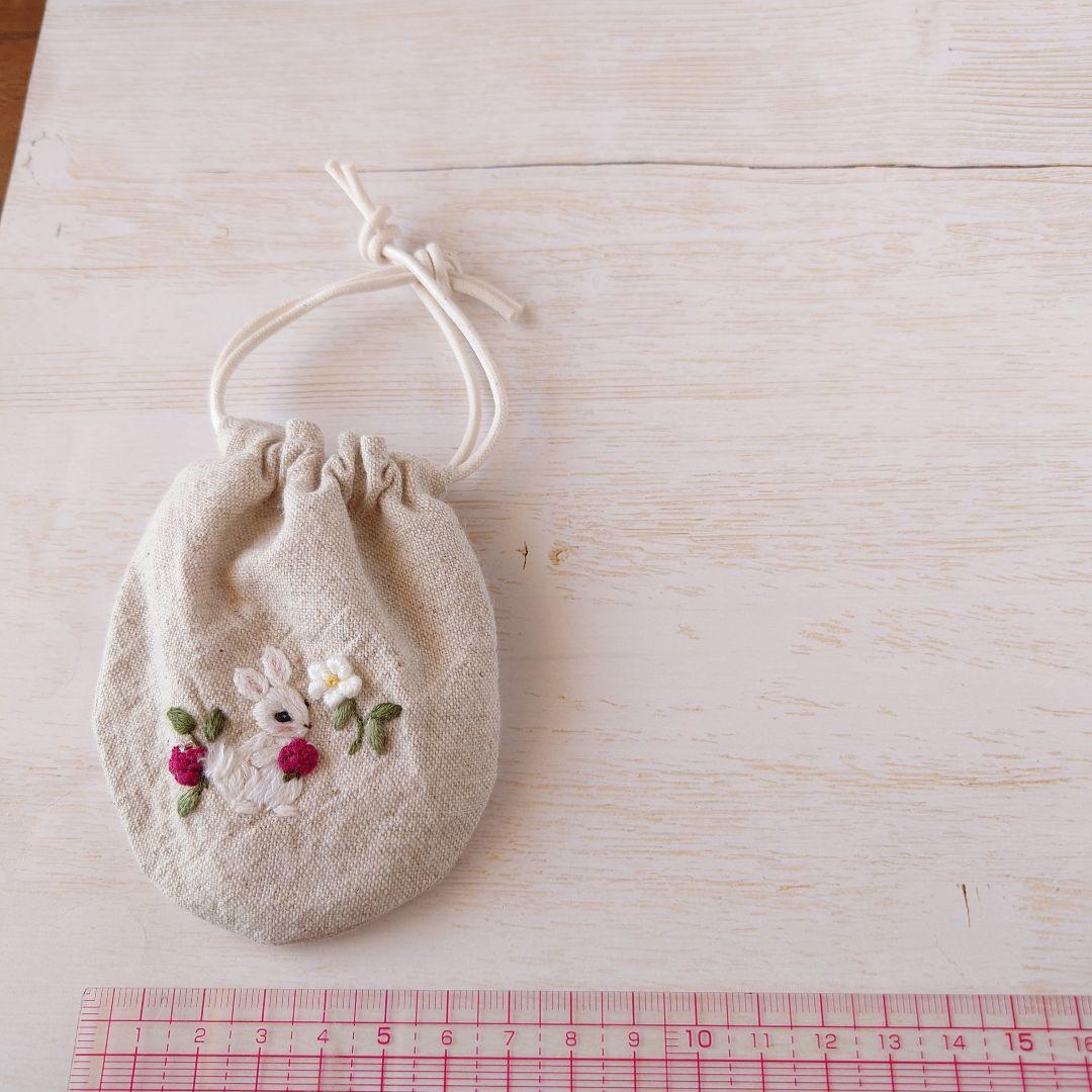 ちっちゃな巾着サシェ/詰替えタイプ【うさことラズベリー】