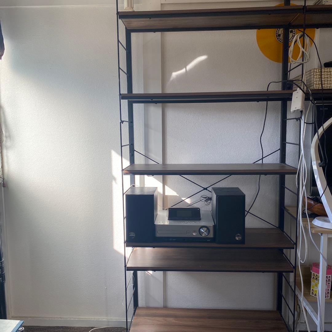 美虹です。 ニトリの棚2セットと棚板14枚　スチールフレーム ブラウン