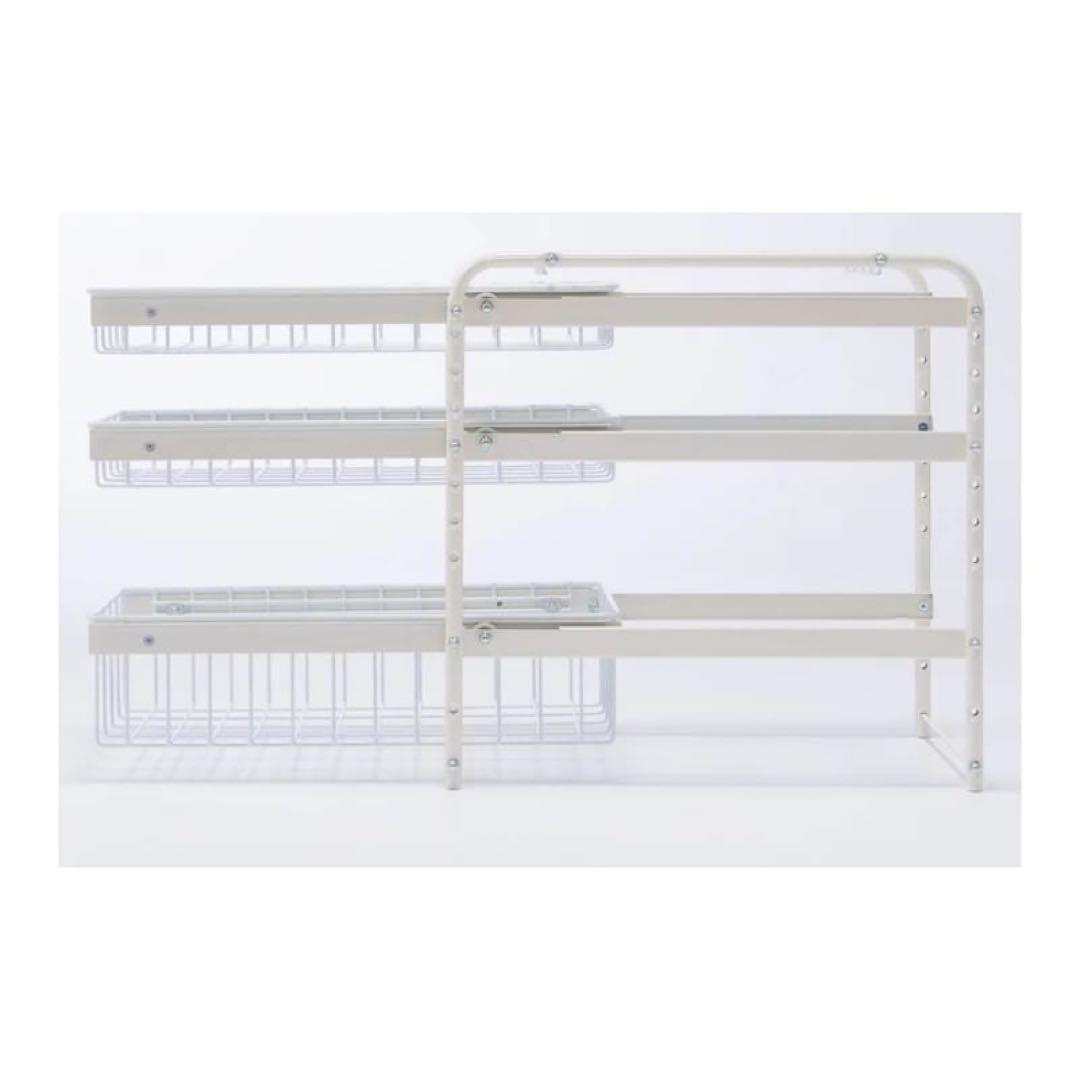 幅約16cm3段 燕三条で作る頑丈シンク下スライドラック［日本製］