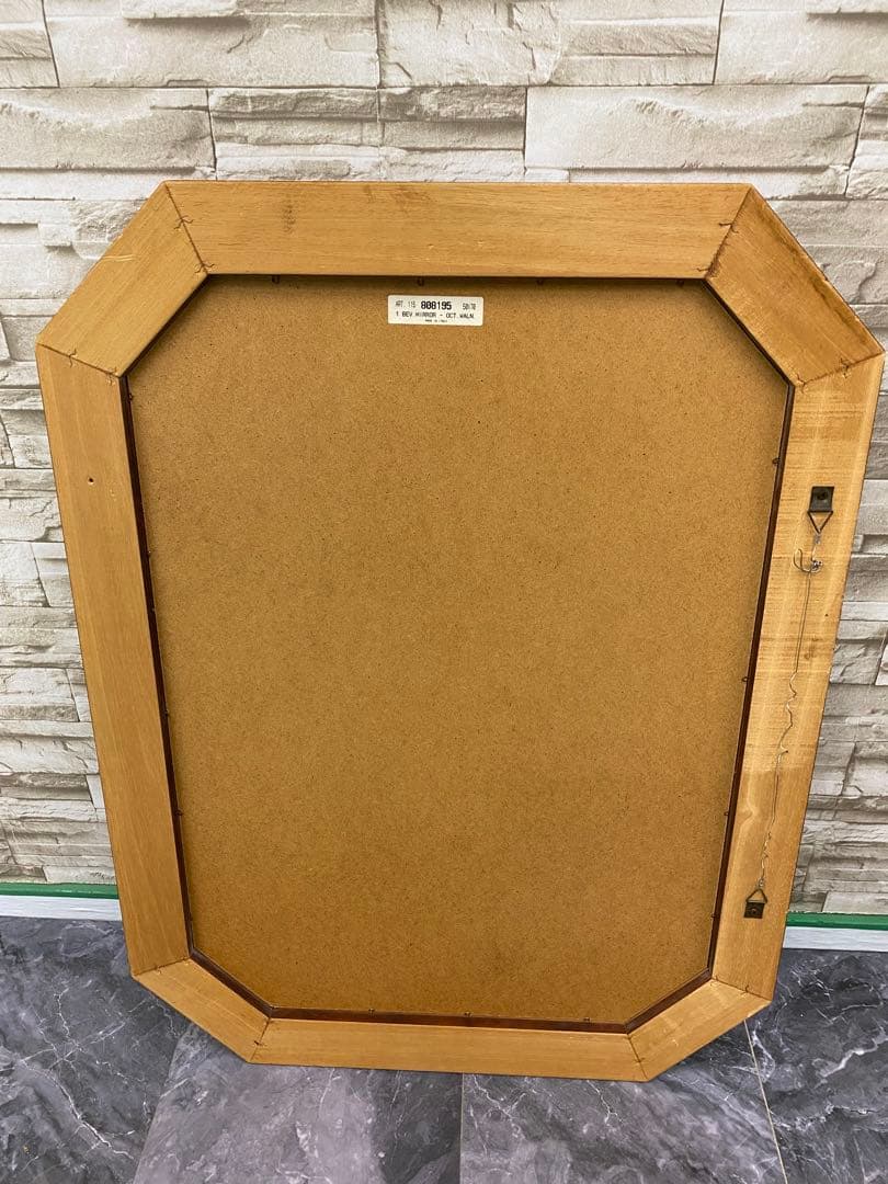 アンティーク　鏡　イタリア製　木製額縁