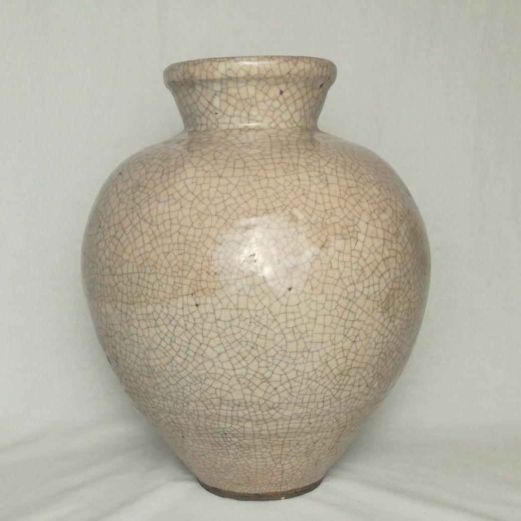 在銘あり　壺　染付絵　雷神　鬼　大津絵