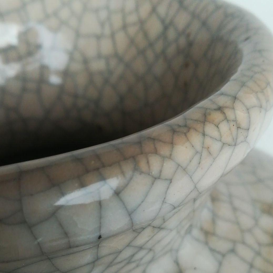 在銘あり　壺　染付絵　雷神　鬼　大津絵