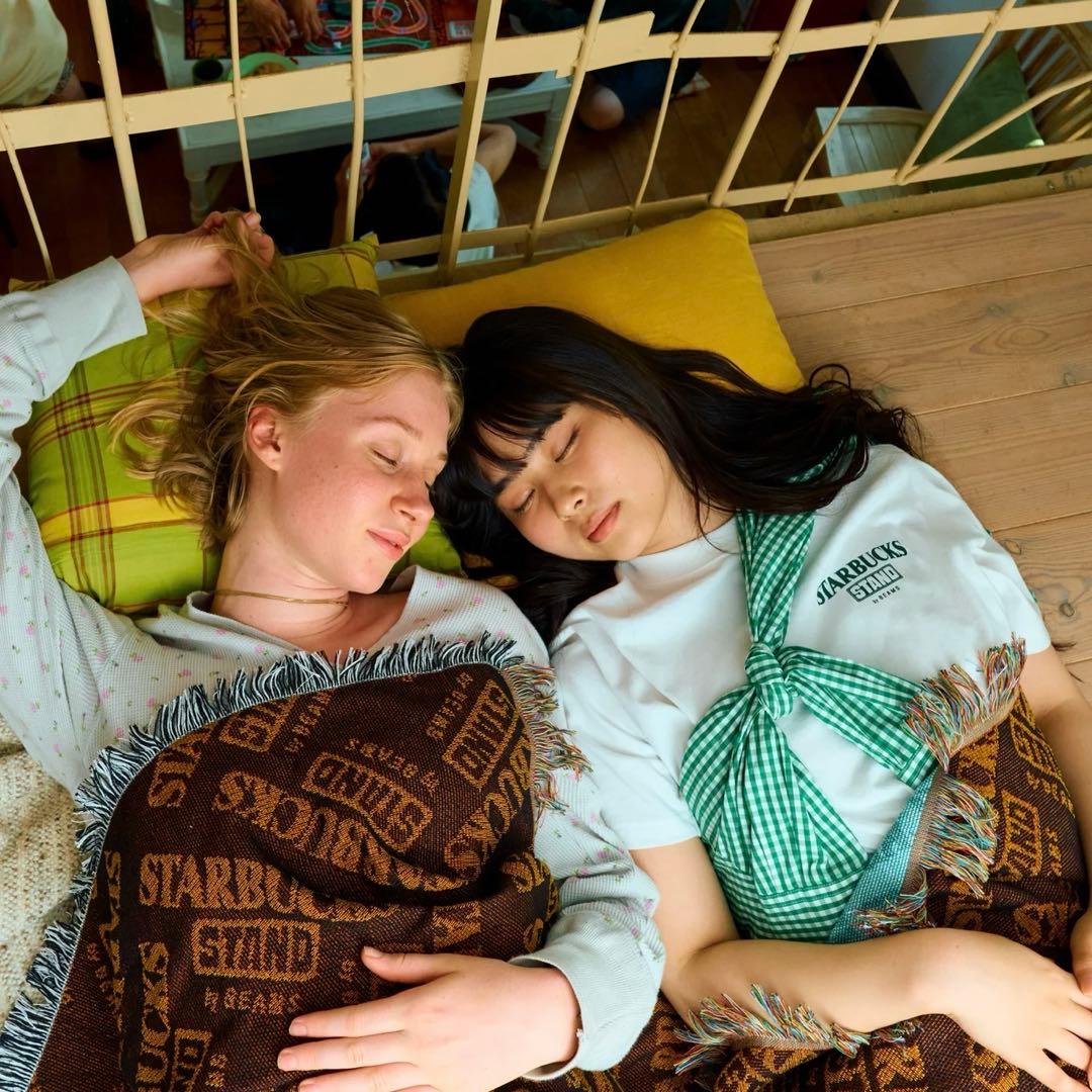 【新品未使用】STARBUCKS×BEAMS ジャカードスローケット　ブラウン