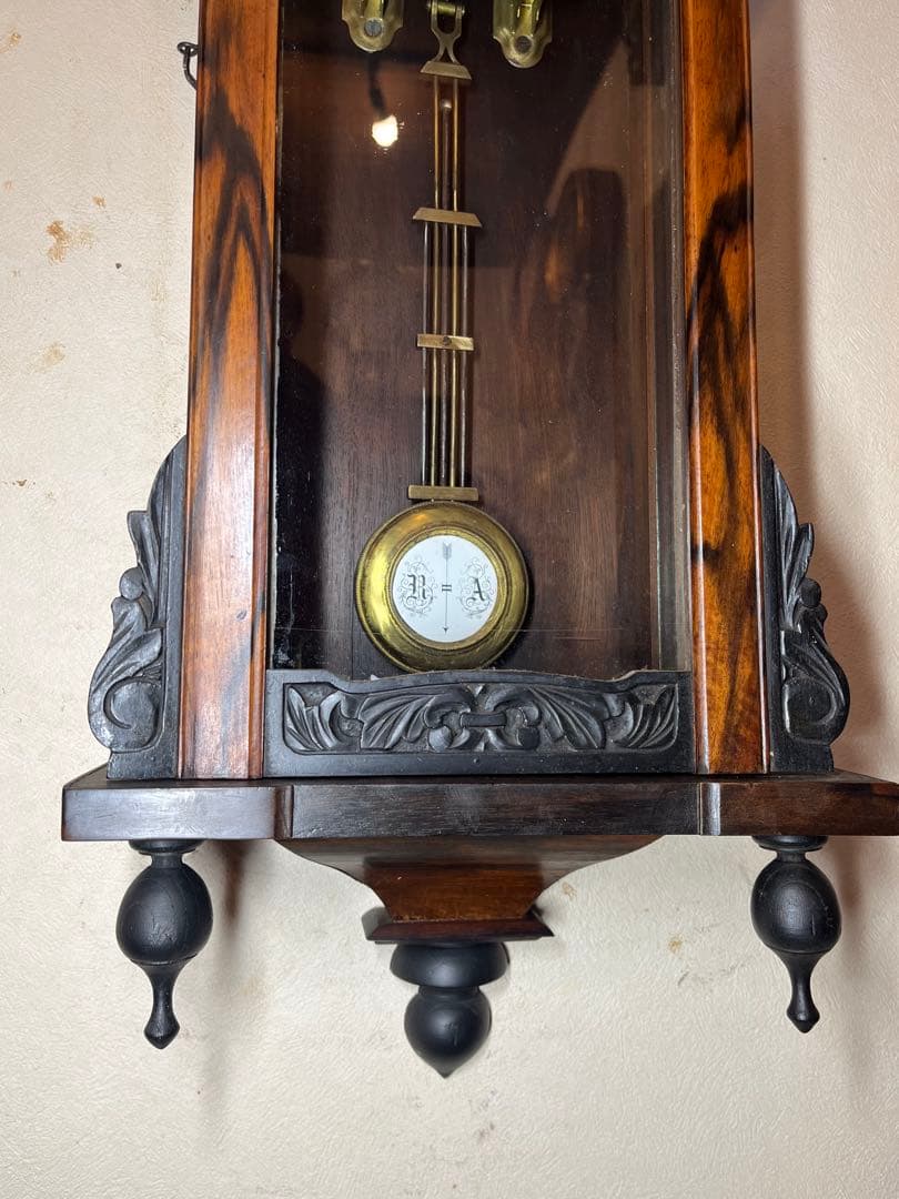 ユンハンス 黒柿 柱時計 古時計 振り子 ゼンマイ アンティーク 精工舎