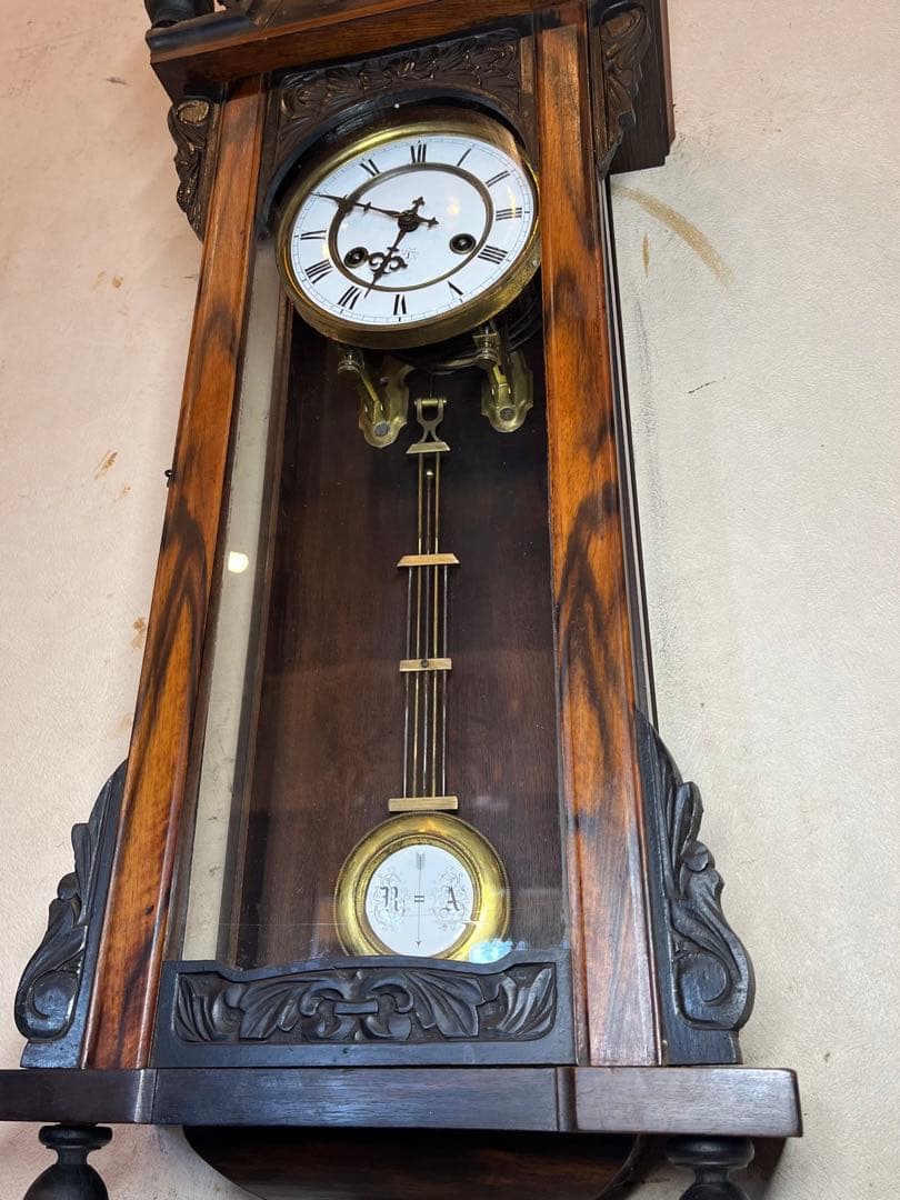 ユンハンス 黒柿 柱時計 古時計 振り子 ゼンマイ アンティーク 精工舎