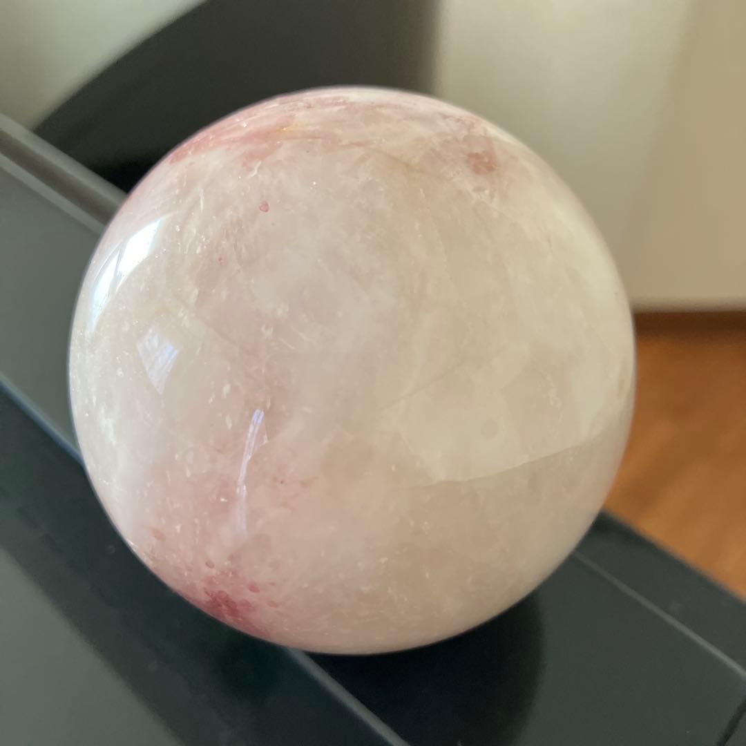 kdashさま専用美！トルマリンインクォーツ　スフィア　天然石置物　D126