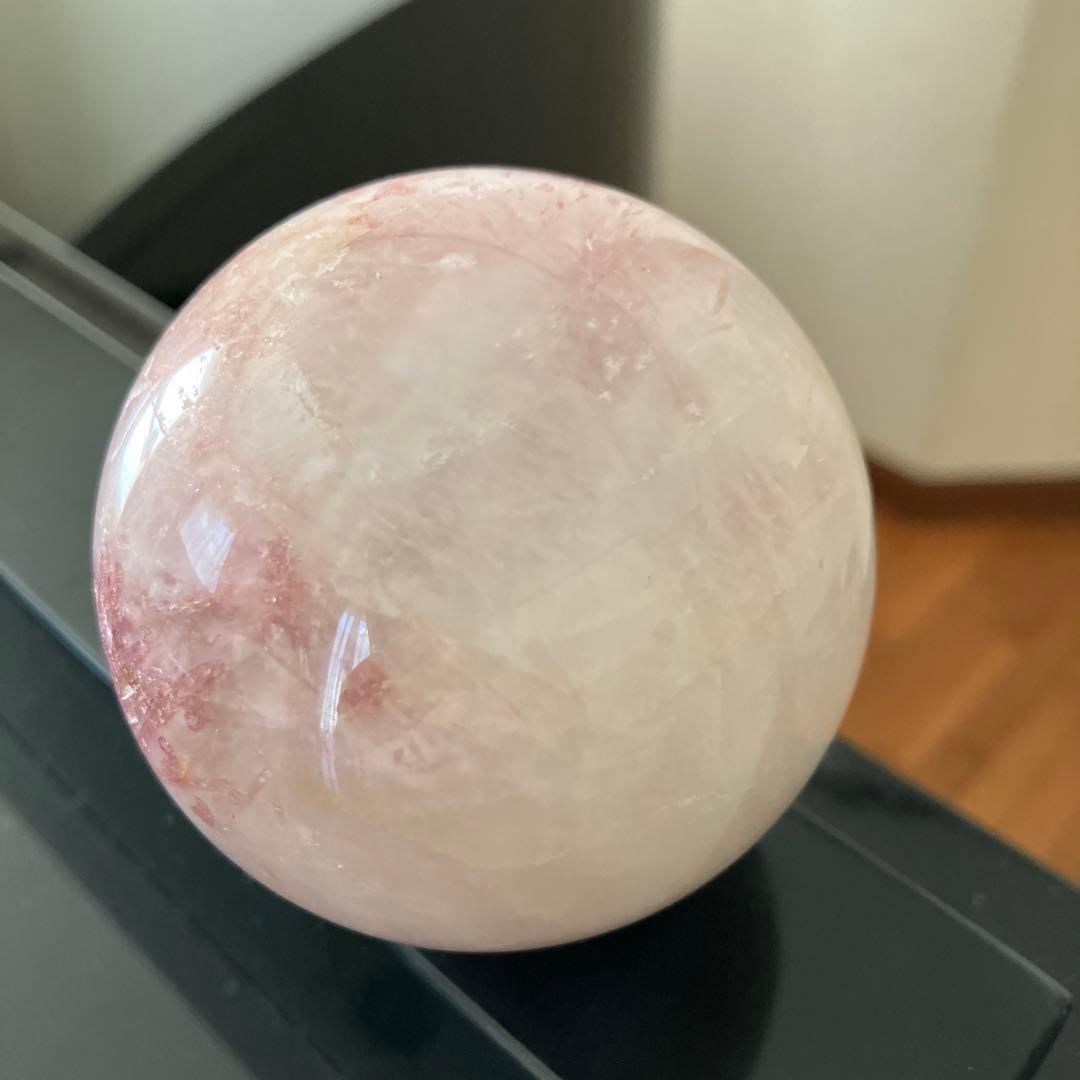 kdashさま専用美！トルマリンインクォーツ　スフィア　天然石置物　D126