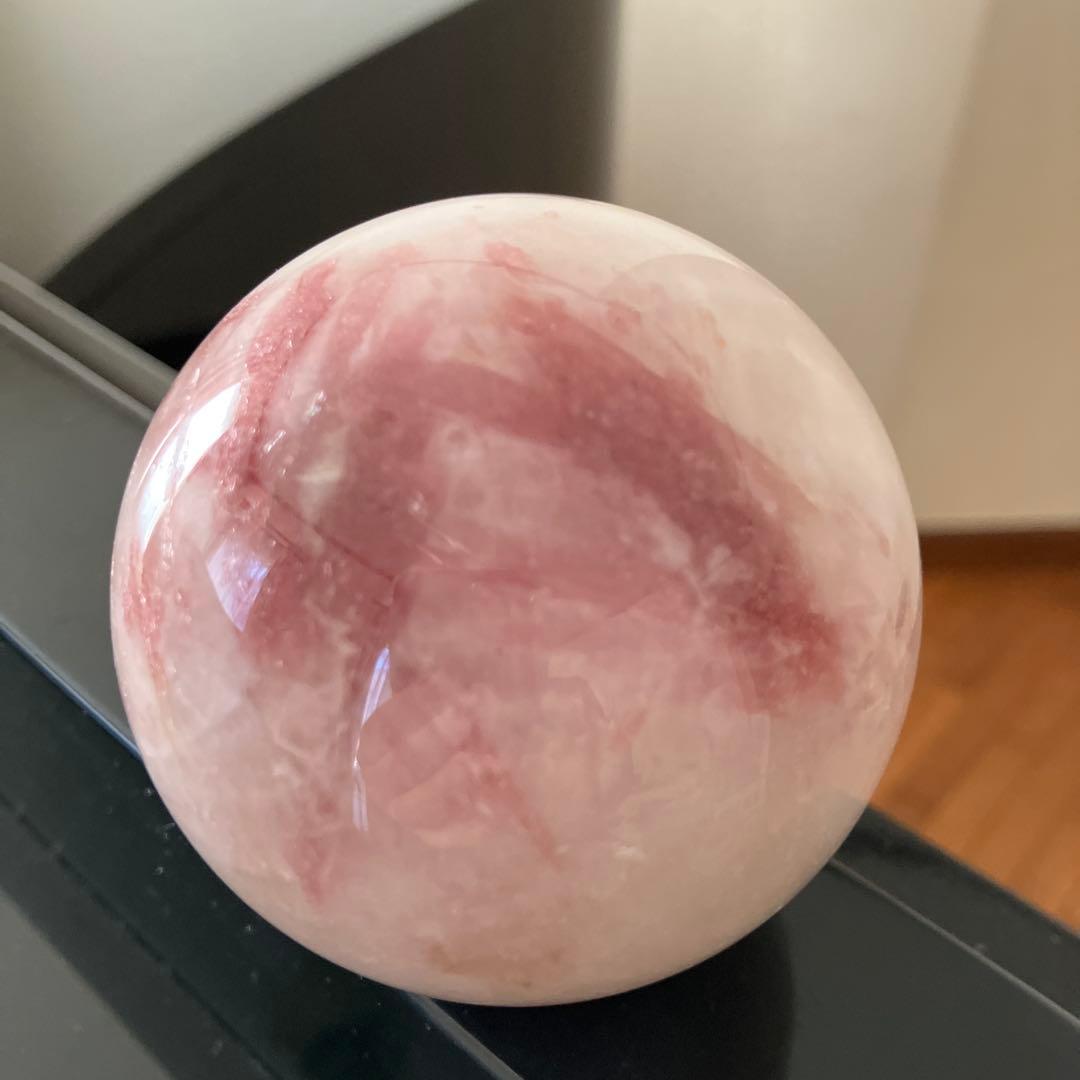 kdashさま専用美！トルマリンインクォーツ　スフィア　天然石置物　D126