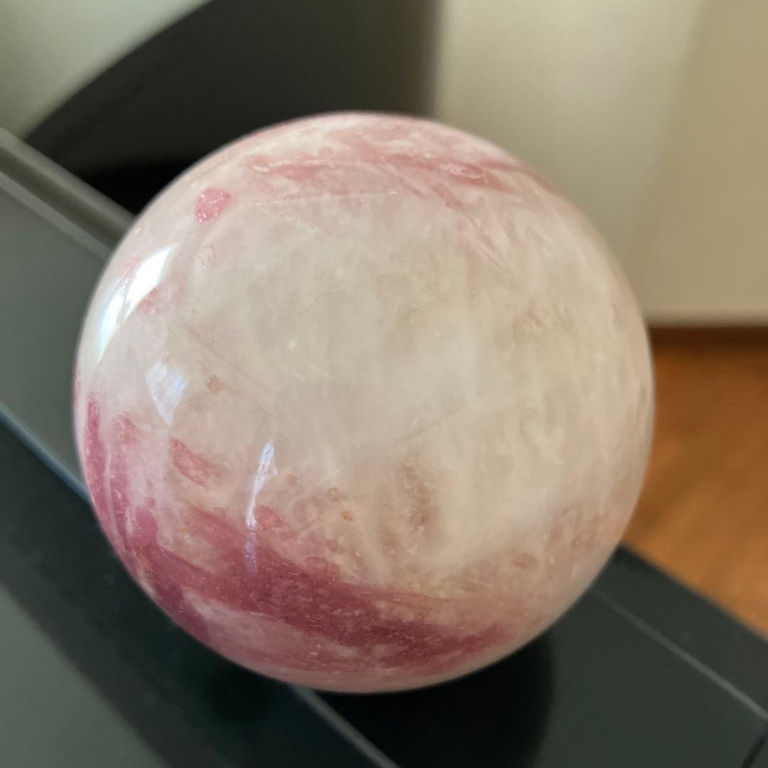 kdashさま専用美！トルマリンインクォーツ　スフィア　天然石置物　D126