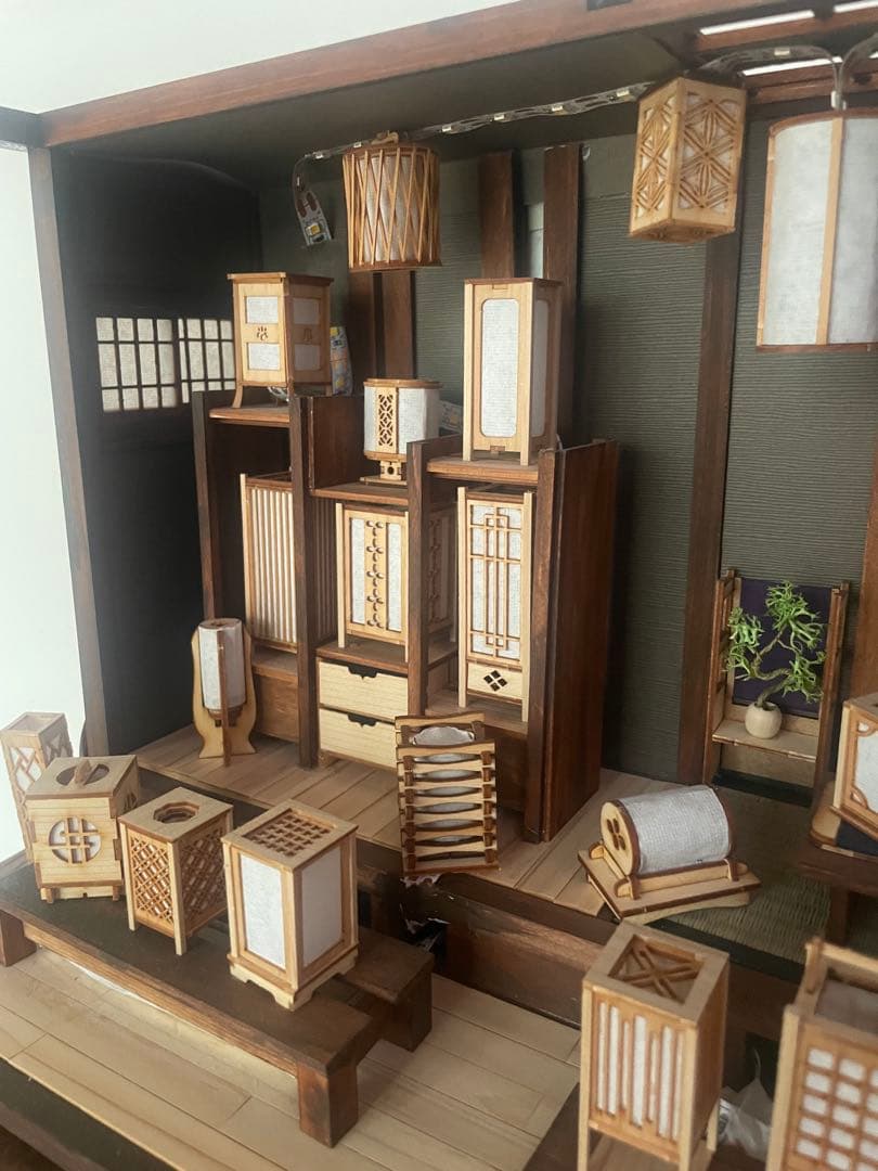 和風ジオラマ 行燈屋 人感センサーLED付き 日本家屋 ドールハウス