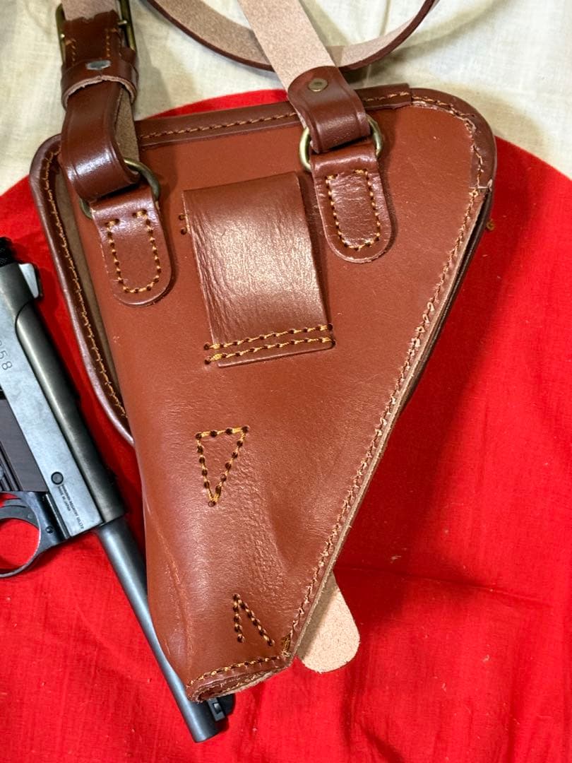 A）日本軍 南部14年式拳銃嚢 ホルスター（複製品）サバゲ 陸軍 将校 下