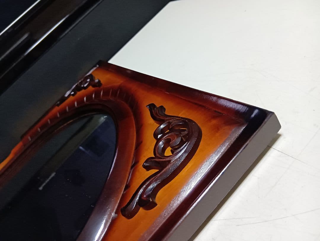 1970's アラベスク コロニアル ウッド オーバル ウォール ミラー