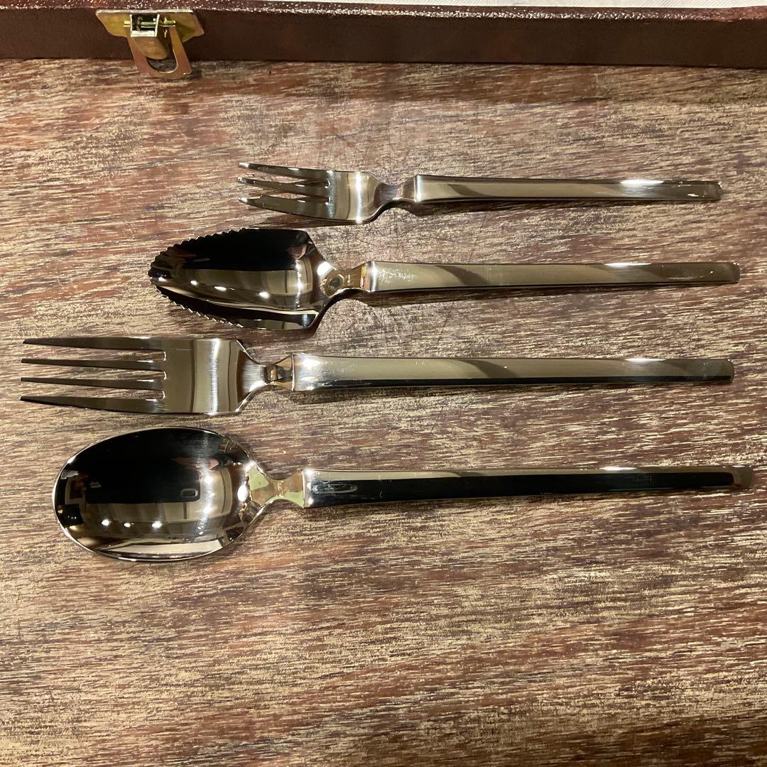 高品質！18ー12 新品 未使用 ラッキーウッド カトラリーセット 20本