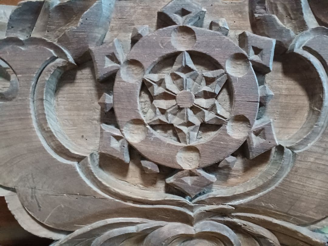 嘉永元年奉納　「懸魚」　寺院古材 彫刻 仏教美術寺院装飾　「火伏せ」「魔除け」