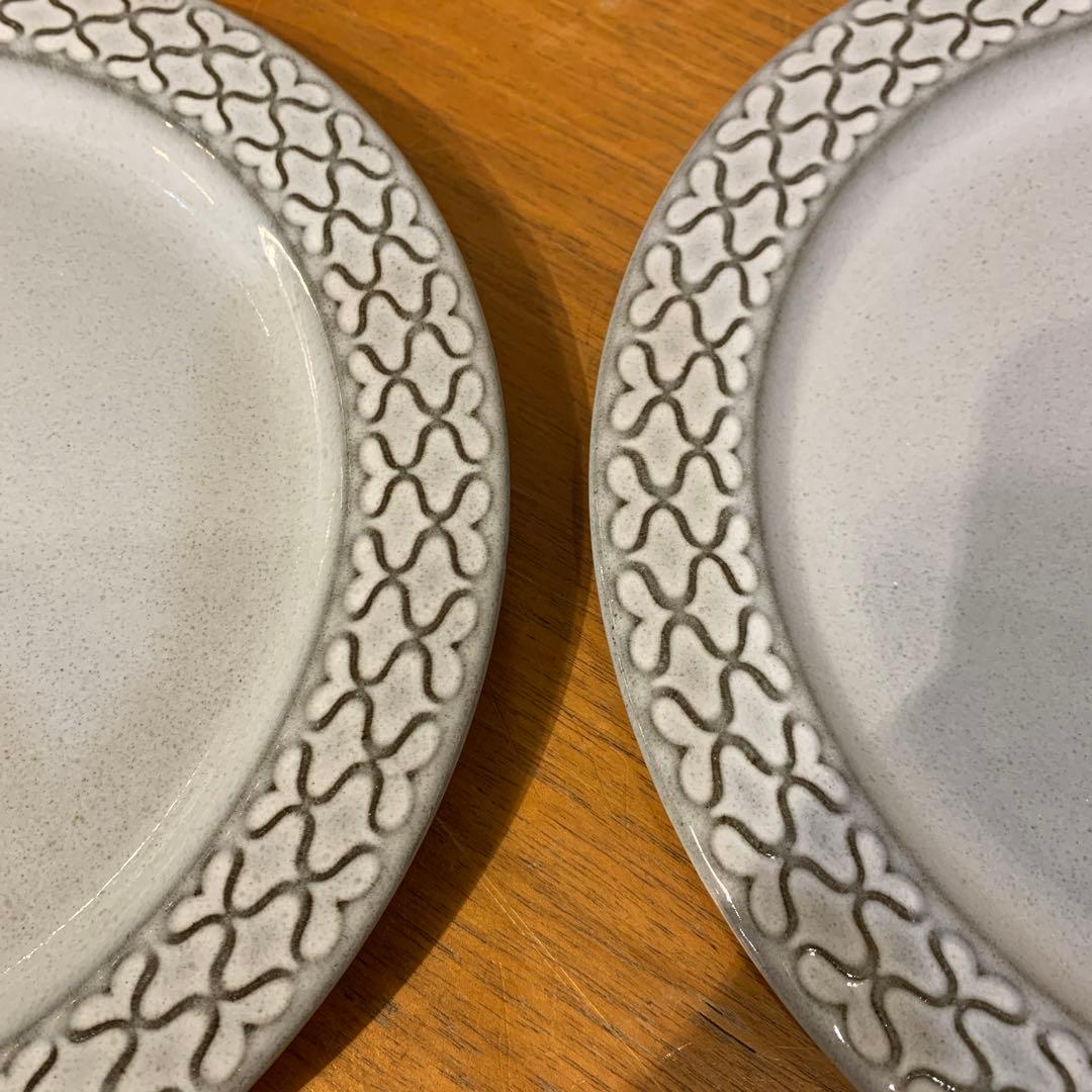 N0706-16★ B&G CORDIAL STONE WARE グレー皿2枚