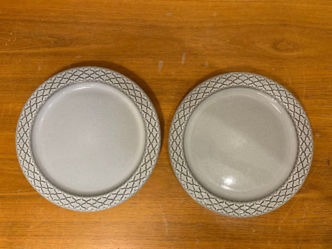 N0706-16★ B&G CORDIAL STONE WARE グレー皿2枚