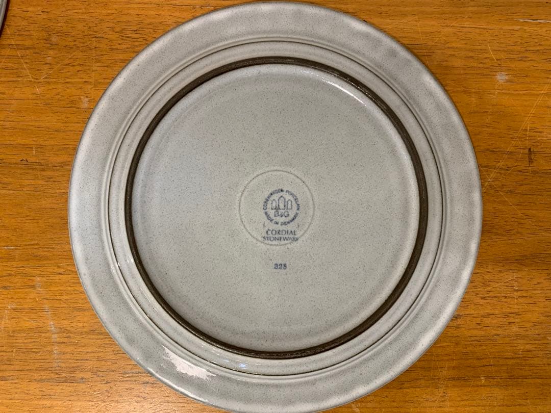 N0706-16★ B&G CORDIAL STONE WARE グレー皿2枚