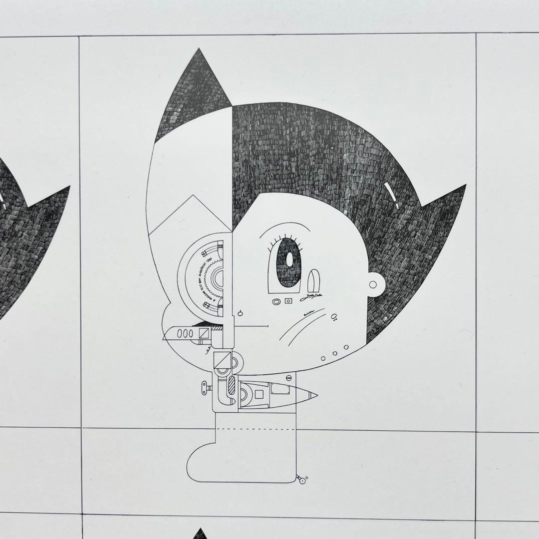 8人のアトムの肖像！伊坂義夫1986年サイン入りグラフィックアート作品mh894