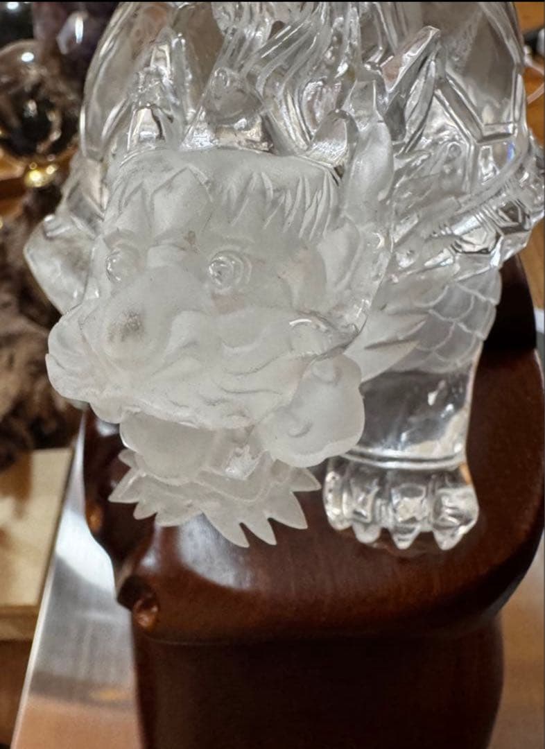 天然水晶 龍亀 ロングイ 1.5kg 証明書付 高級 彫刻 置物