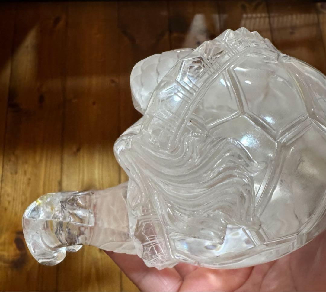 天然水晶 龍亀 ロングイ 1.5kg 証明書付 高級 彫刻 置物